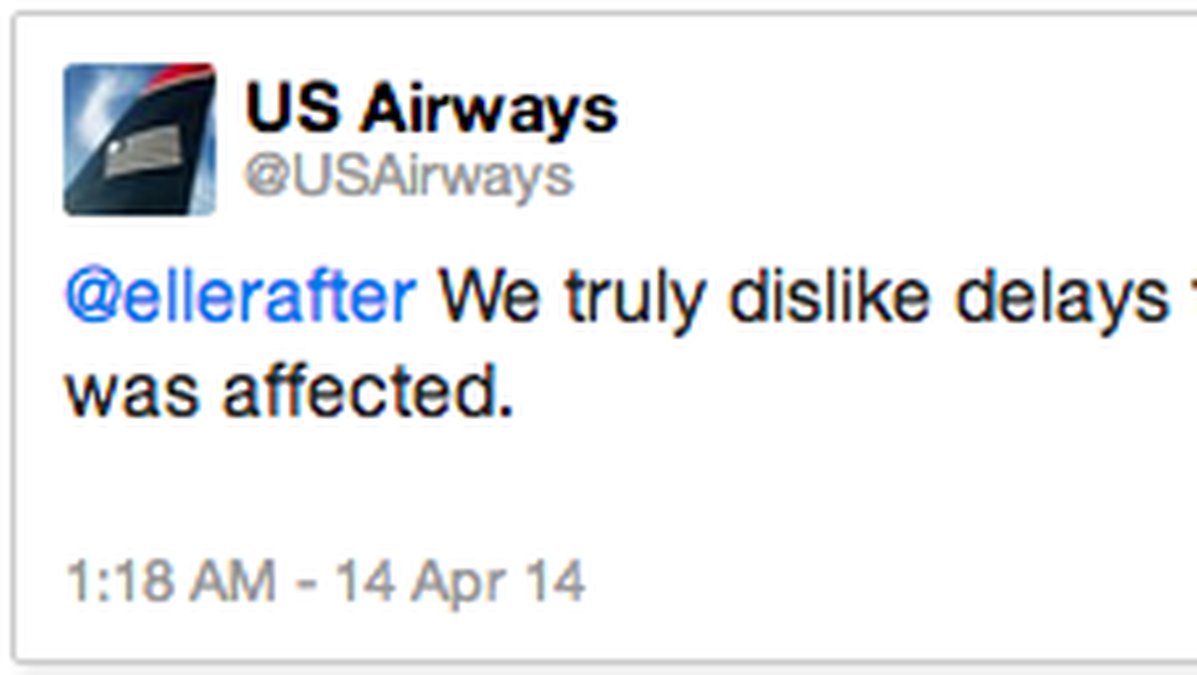 US Airways första svar.
